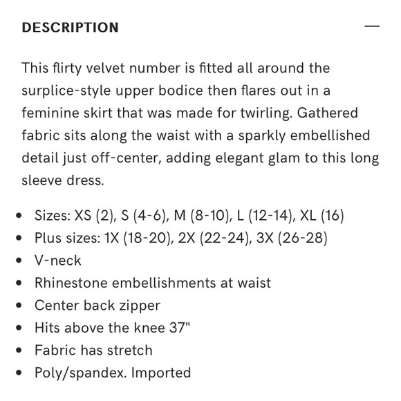 NWOT Embellished Velvet Dress - Picture 16 of 16